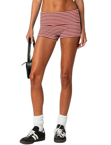 Ekouaer Women Y2K Fold Over Shorts Elastic Waist Lounge Shorts Cute Print Pajama Micro Bottoms Mi... | Amazon (US)