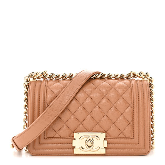 Caviar Quilted Small Boy Flap Brown | FASHIONPHILE (US)