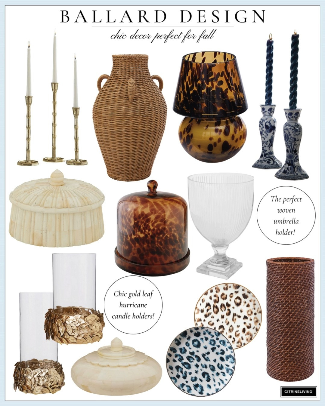 Ballard Design chic decor perfect for fall! 

fall decor, fall home, candle holder, candle stick, chic plates, chic decor, chic home finds 

 #LTKSeasonal #LTKHome