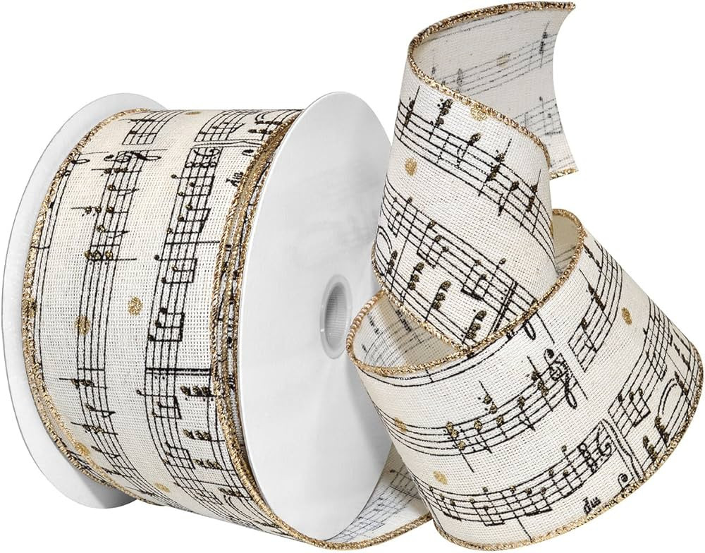 Morex Ribbon Wired Polyester Christmas/Holiday & Winter Themed Ribbon, 2.5" x 20 Yd, Melody (7715... | Amazon (US)