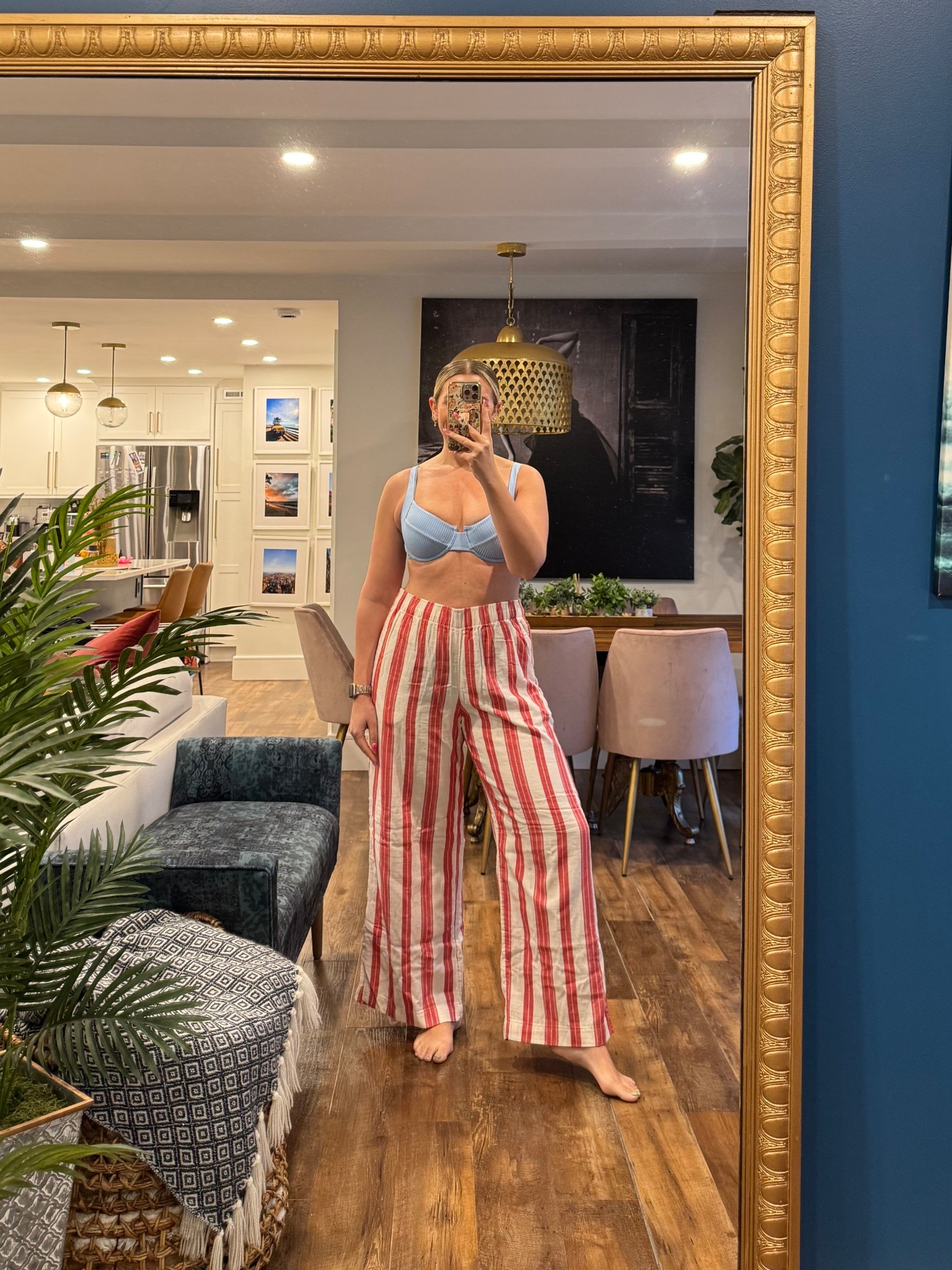 Vetchy swimsuit wearing a large top, XL bottom. Old navy striped pants wearing a large. Fourth of July outfit, summer outfit, vacation outfit, linen pants

#LTKSeasonal #LTKMidsize #LTKSwim