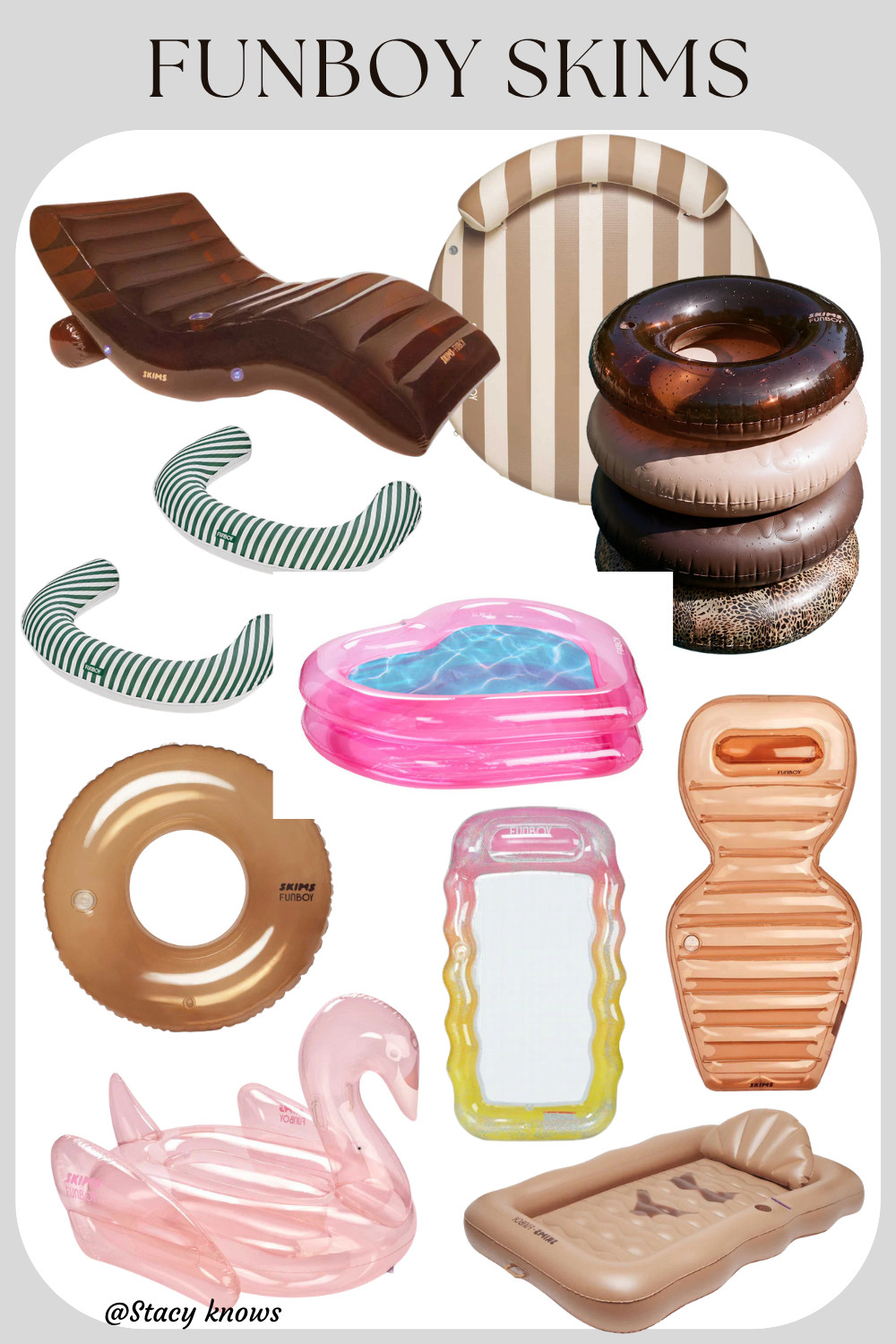 The FUNBOY x SKIMS collaboration is the ultimate poolside flex for Summer 2026! These limited-edition floats bring those iconic SKIMS tonal shades (like Cocoa and Sienna) and sleek, sculptural silhouettes to your next swim day. Whether you're lounging in the Body Lounger or the viral Tanning Pool, these are a must-have for an aesthetic summer.
#SKIMSxFUNBOY #SkimsSwim #Summer2026 #PoolDay #AestheticSummer #LTKSwim #PoolEssentials #Skims #Funboy #SummerVibes #TonalAesthetic #SummerStyle 

 #LTKFestival #LTKSeasonal #LTKSwim