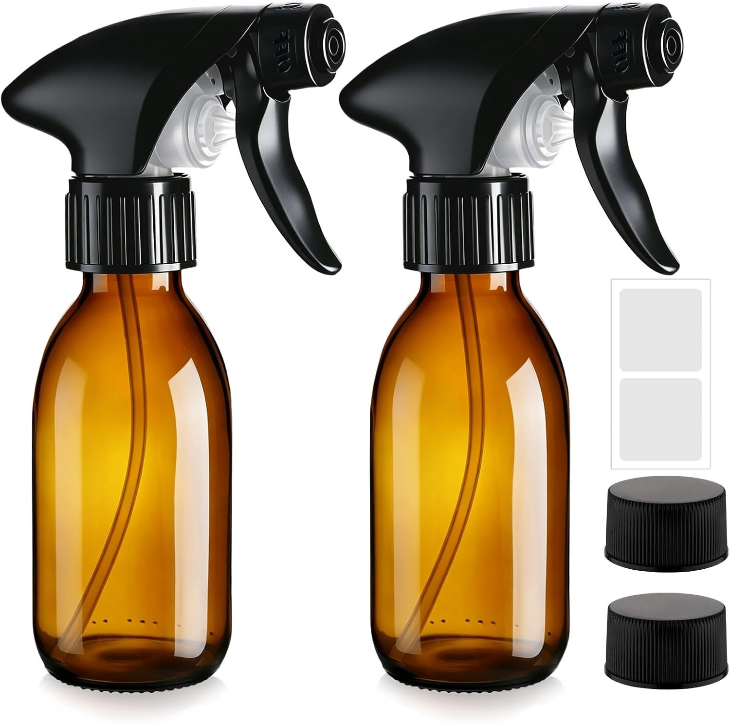 Brown Glass Spray Bottles 4oz 2 Pack Empty Water Spray Bottle for Cleaning | Amazon (US)