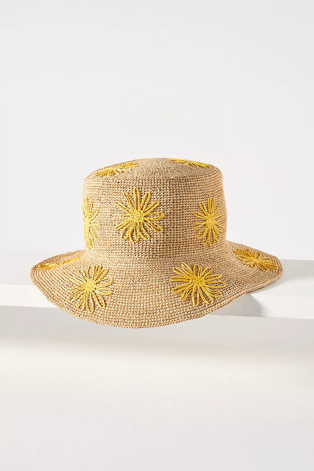 San Diego Hat Co. Floral Embroidered Straw Bucket Hat | Anthropologie (US)