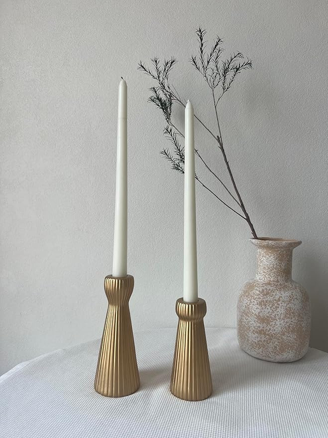Taper Candle Holders for Candlesticks Ceramic Candle Stick Candle Holder- Set of 2 Decorative Can... | Amazon (US)