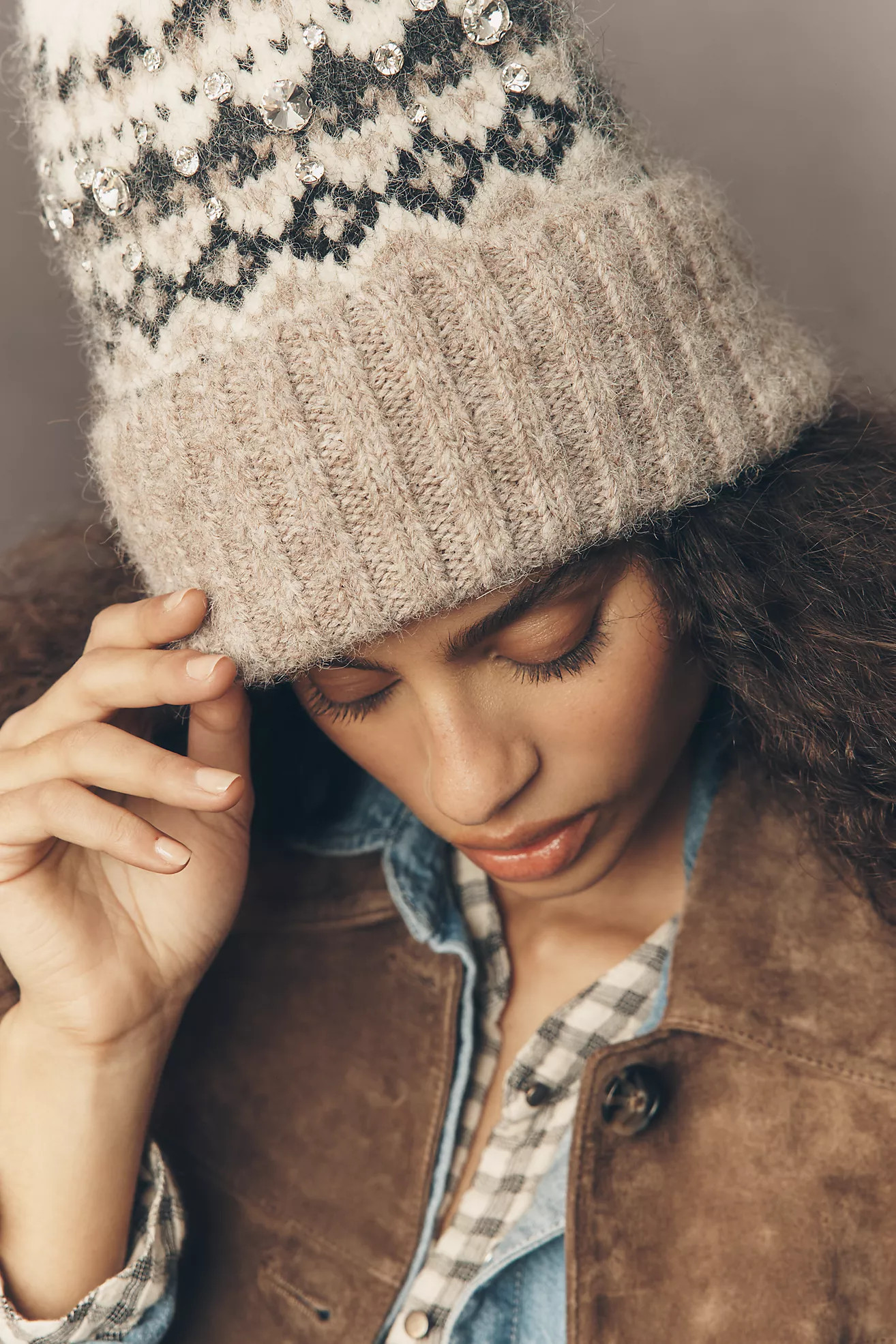 By Anthropologie Embellished Fairisle Beanie | Anthropologie (US)