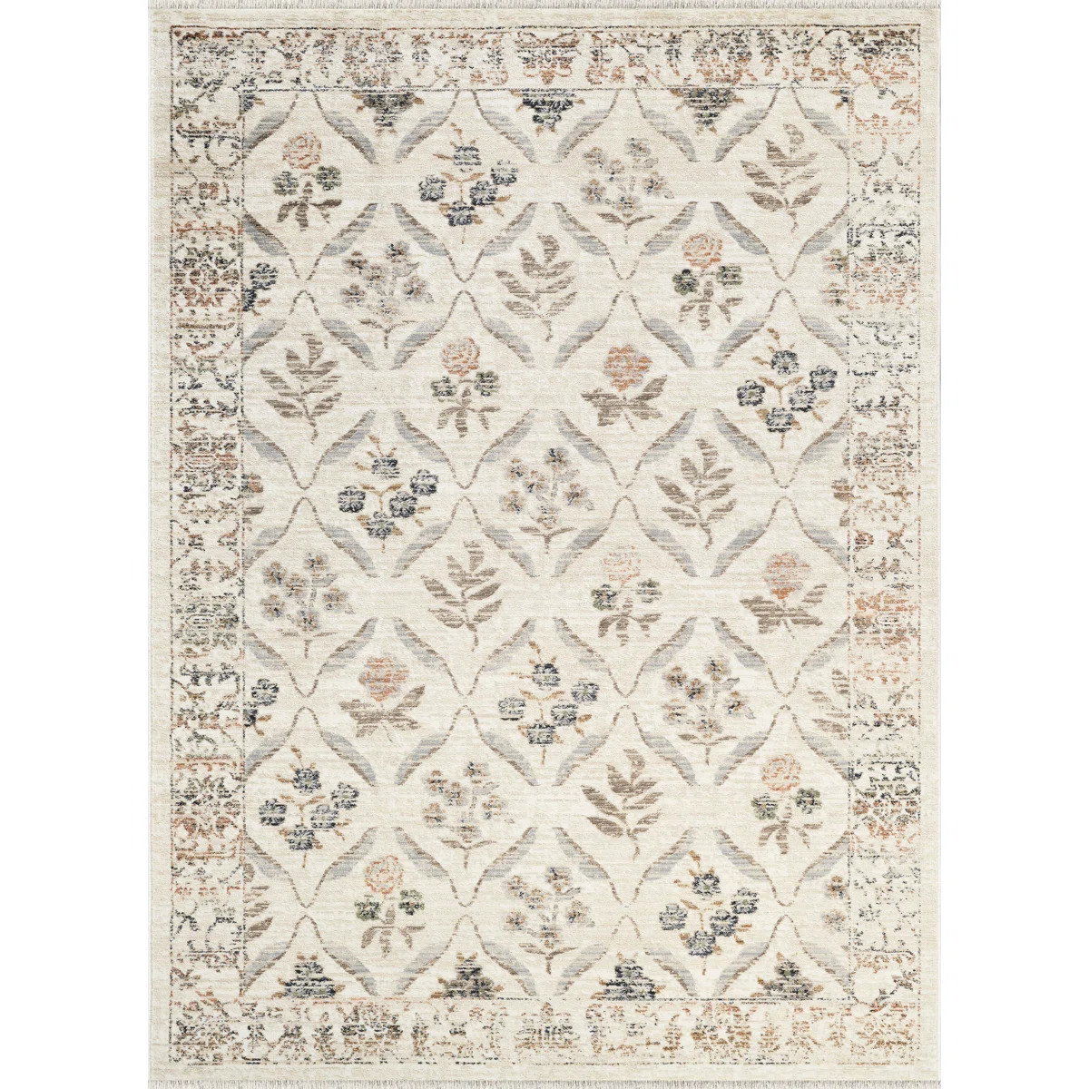 Abani Rugs Giavonnie ALA110A Traditional Cream Vintage Floral Area Rug | Wayfair North America