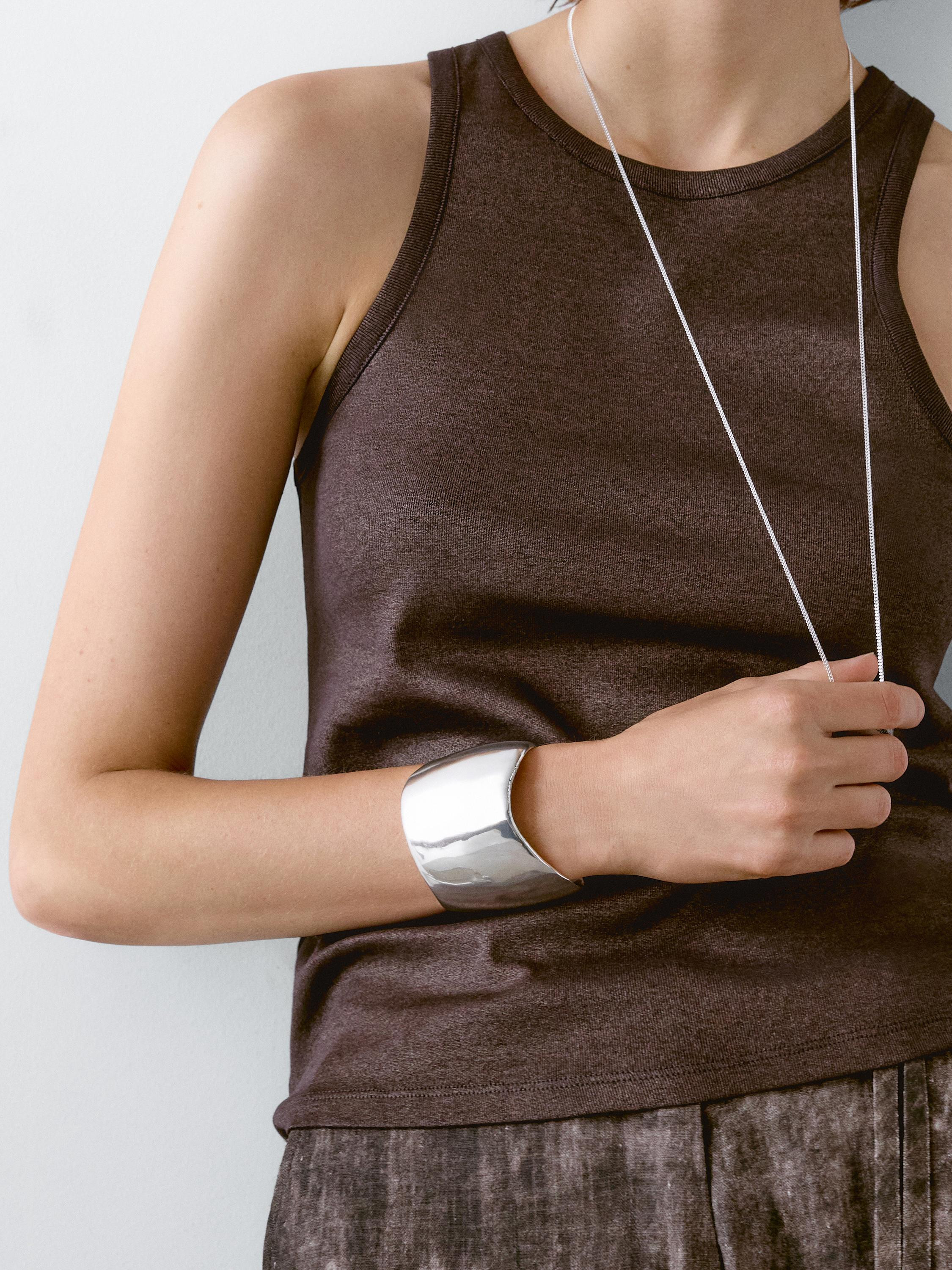 Round neck top with shimmery detail | Massimo Dutti UK