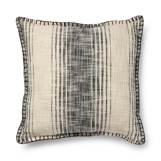 Better Homes & Gardens Reversible Stripe Decorative Square Pillow, 20" x 20", Black | Walmart (US)