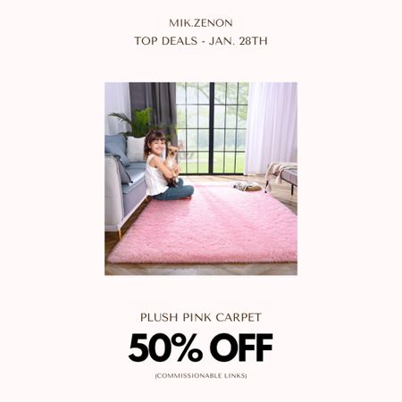50% off this plush pink carpet that would go great in a children’s bedroom! 

#LTKunder100 #LTKsalealert #LTKhome
