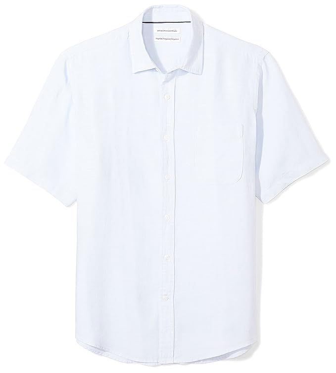 Amazon Essentials Men's Regular-Fit Short-Sleeve Linen Shirt | Amazon (US)