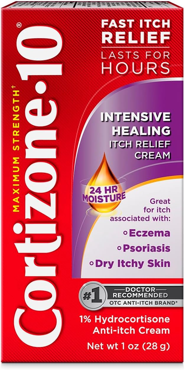 Cortizone-10 Maximum Strength Intensive Healing Itch Relief Cream, 1% Hydrocortisone, Fast-Acting... | Amazon (US)