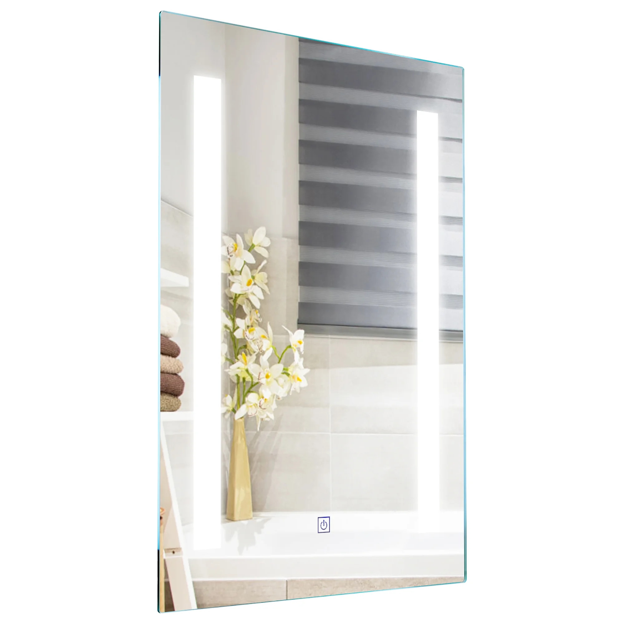 Costway LED Mirror Wall-mounted Bathroom Makeup Illuminated Mirror W/Touch Button | Walmart (US)