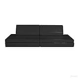 Foamnasium Blocksy Kids Couch, Indoor Foam Playset, 4 Piece Soft Toddler and Kids Active Play Couch for Crawling, Climbing, Fort Building and Jumping, Made in the US, Black | Amazon (US)