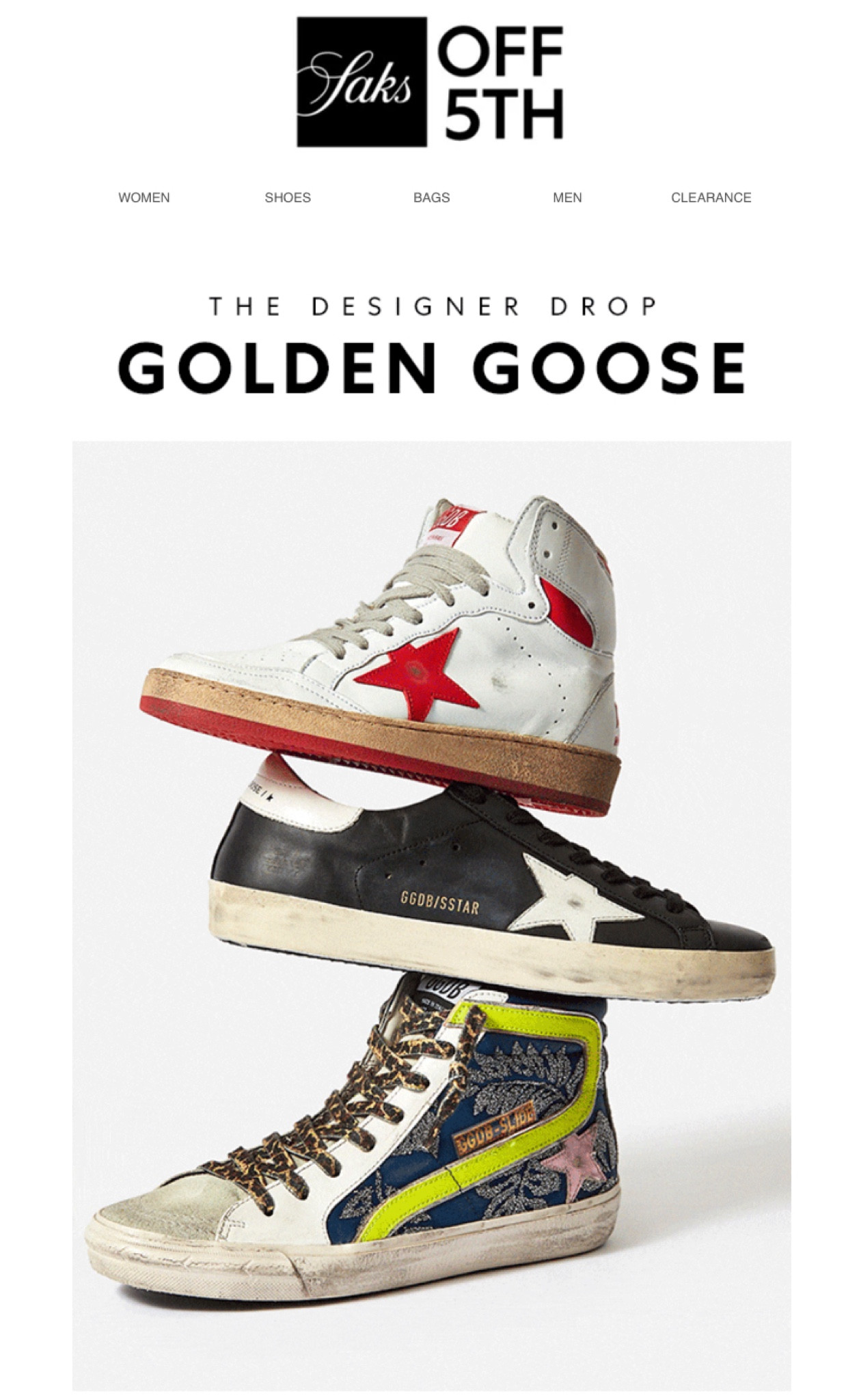 Golden goose saks off fifth online