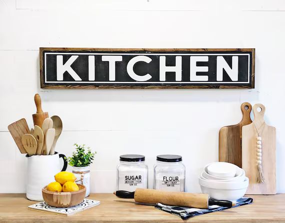 Kitchen Sign, Kitchen Sign, Large Kitchen Sign, Farmhouse Kitchen Sign, Farmhouse Kitchen Wall De... | Etsy ROW