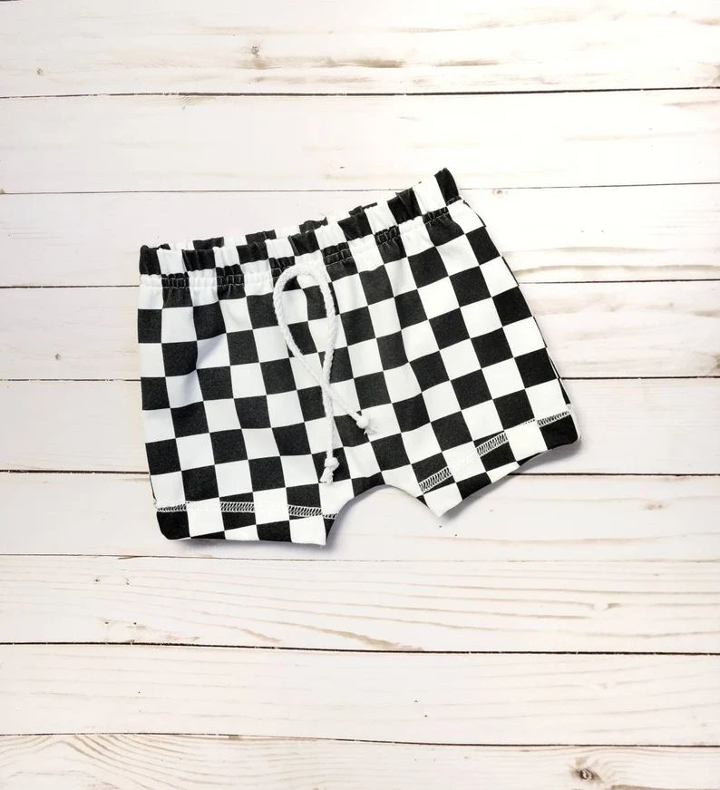 Checkered Black and White Shorts L Boy Shorts  Summer Shorts | Etsy | Etsy (US)
