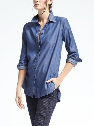 Parker-Fit Chambray Boyfriend Tunic | Banana Republic US