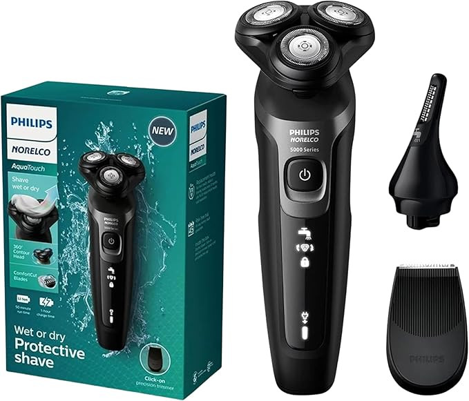 Philips Electric Shavers for Men, Rechargeable AquaTouch Mens Electric Shaver Wet and Dry with Co... | Amazon (US)