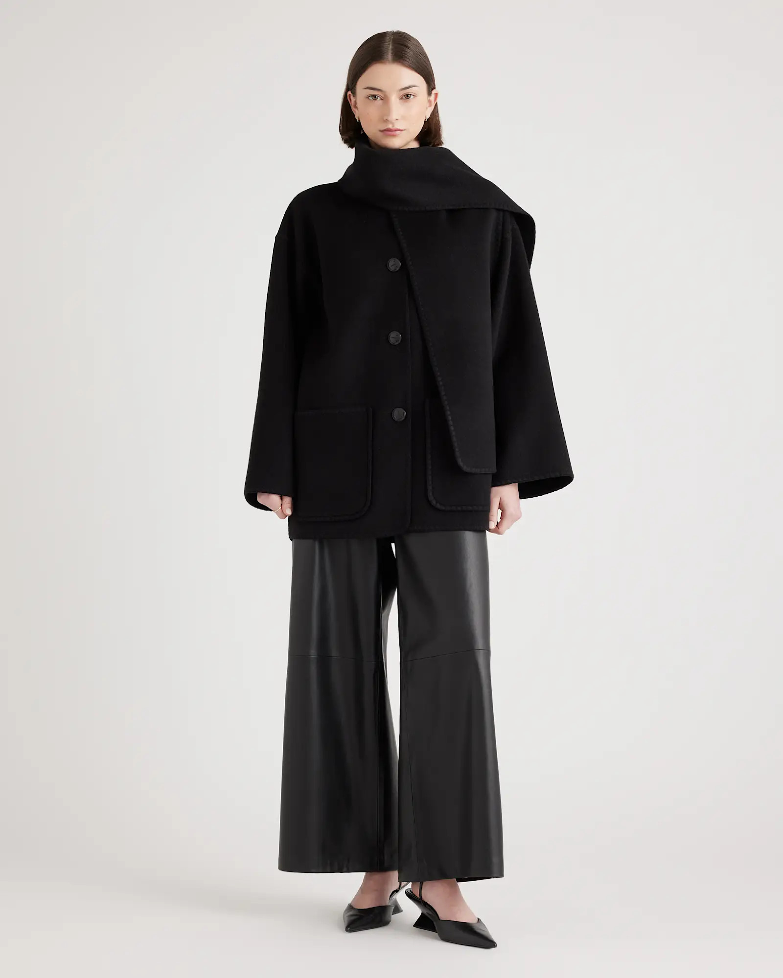 Double-Faced Merino Wool Scarf Coat | Quince