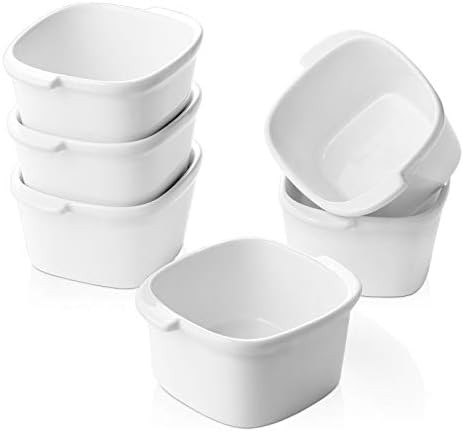 Dowan 8 oz Porcelain Ramekin Oven Safe, Ramekins Bowls with Handle, Easy to Hold, Ceramic Ramekin... | Amazon (US)