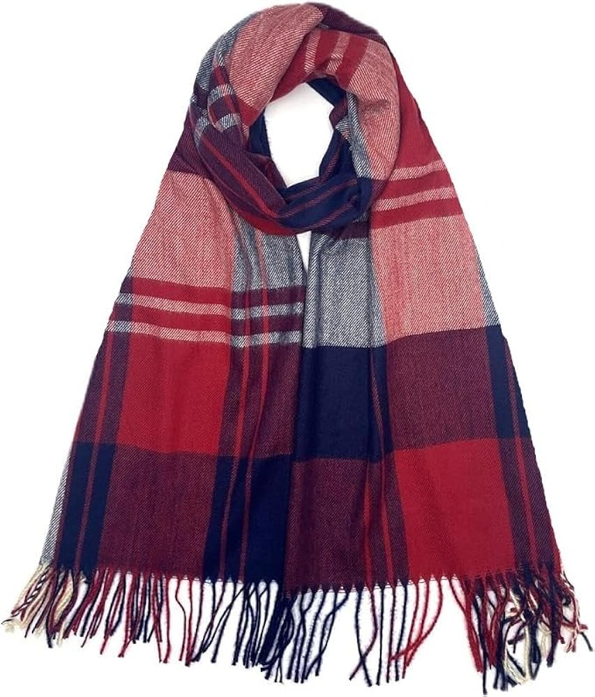 PCIQUTE Tartan Plaid Scarves for Women Winter,Long Scarves for Women with Fringe,Super Soft Scarf... | Amazon (US)
