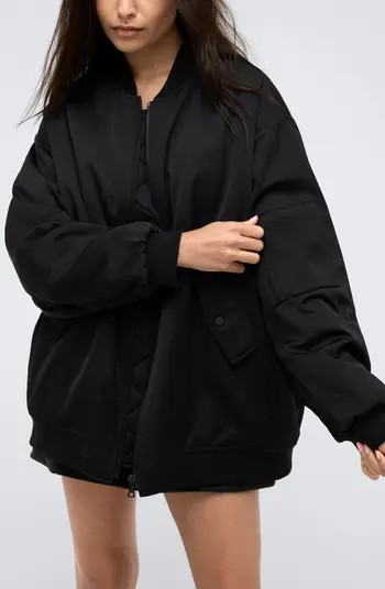 Oversize Satin Bomber Jacket | Nordstrom