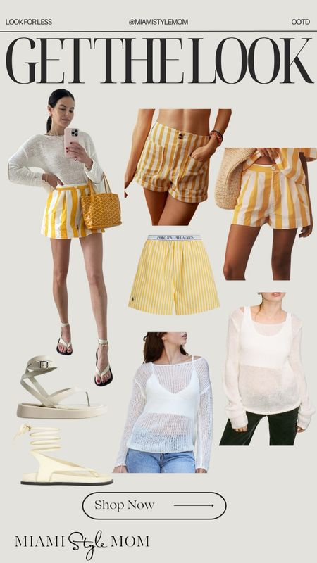 Casual summer look for less!☀️💛

Boxer shorts. Yellow and white striped shorts. White knit long sleeve. White sandals. Causal summer outfit. Beach day outfit.

#LTKStyleTip #LTKSeasonal #LTKShoeCrush