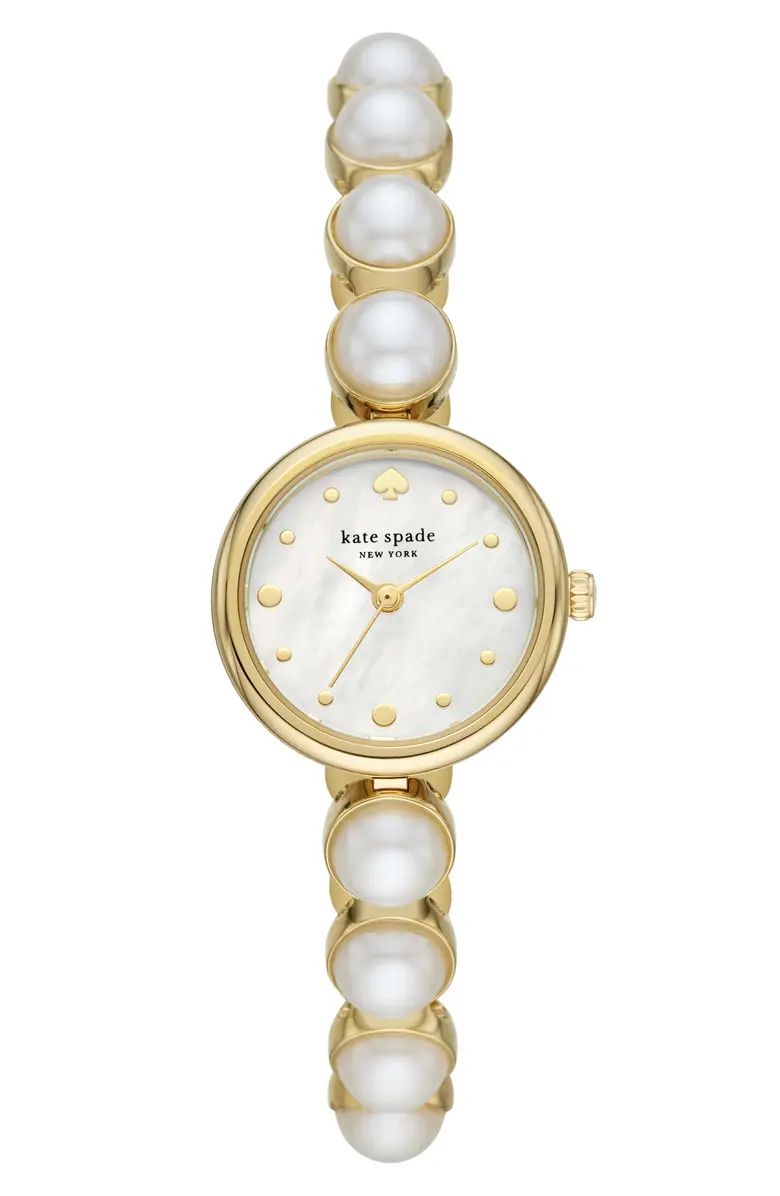 kate spade new york monroe imitation pearl bracelet watch, 24mm | Nordstrom | Nordstrom