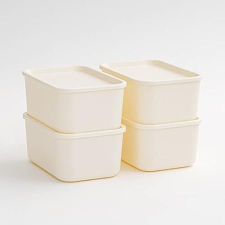 Lunmore Small Storage Box Bin Container Cube Organizer Set Stackable Storage Basket Shelf Organizer  | Amazon (US)