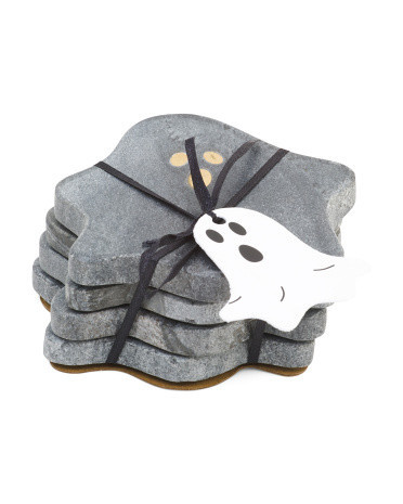 4pk Marble Ghost Coasters | Marshalls
