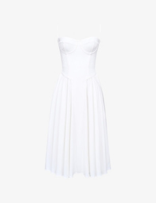 Samaria corseted woven midi dress | Selfridges