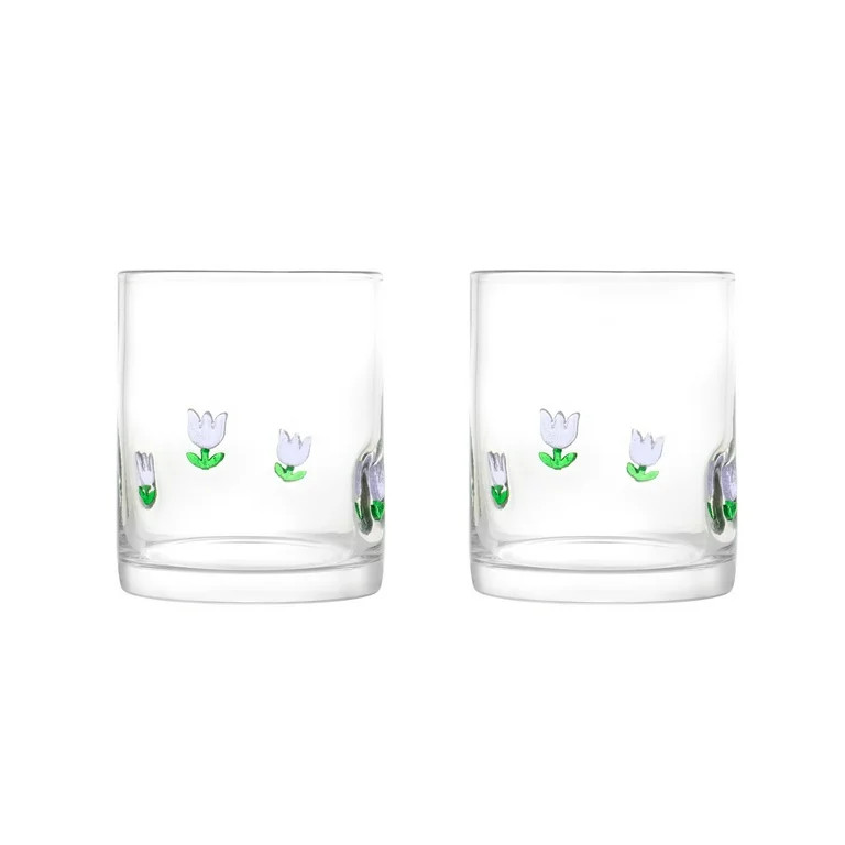 Thyme & Table 12 fl oz Spring Tullip Charm Drinking Glasses, Set of 2 | Walmart (US)