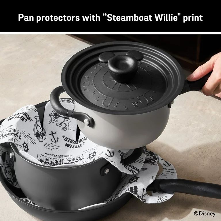 Disney 100 Nonstick Induction Cookware Essentials Set, 4-Piece, Steamboat Willie Edition | Walmart (US)