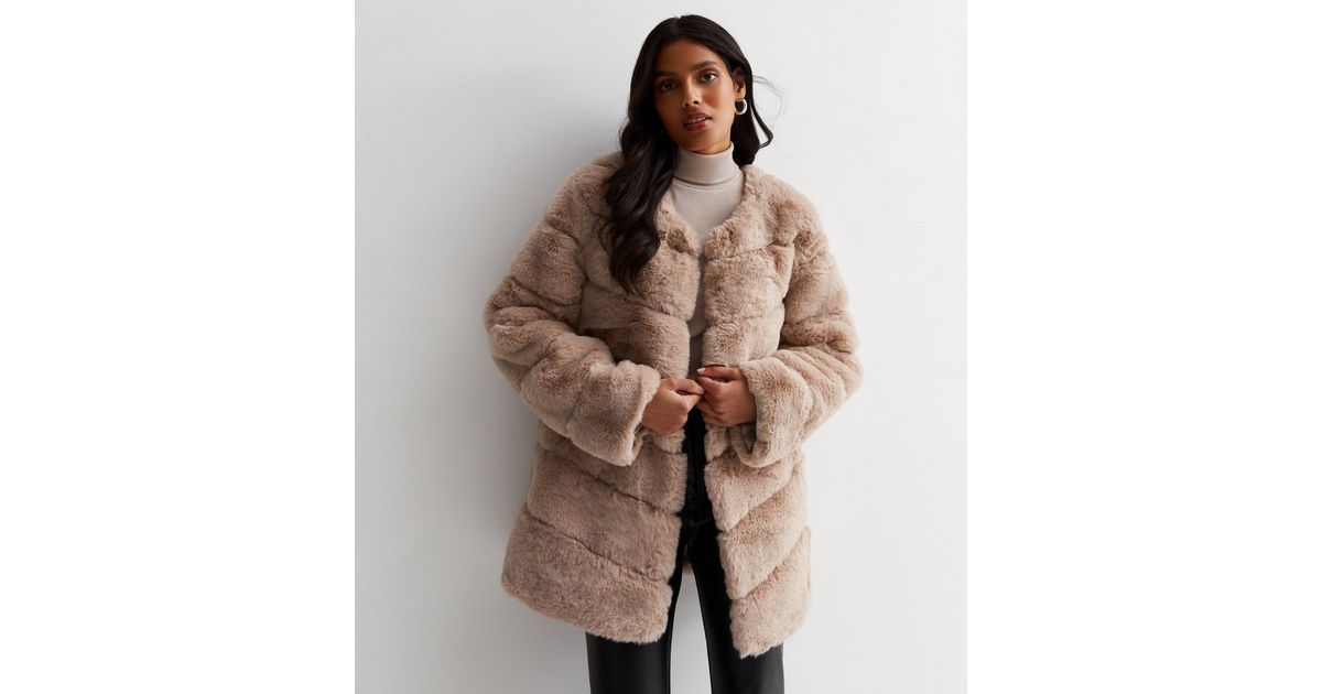 Gini London Light Brown Faux Fur Jacket | New Look | New Look (UK)