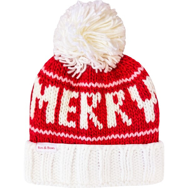 Merry Bobble Hat, Red | Maisonette