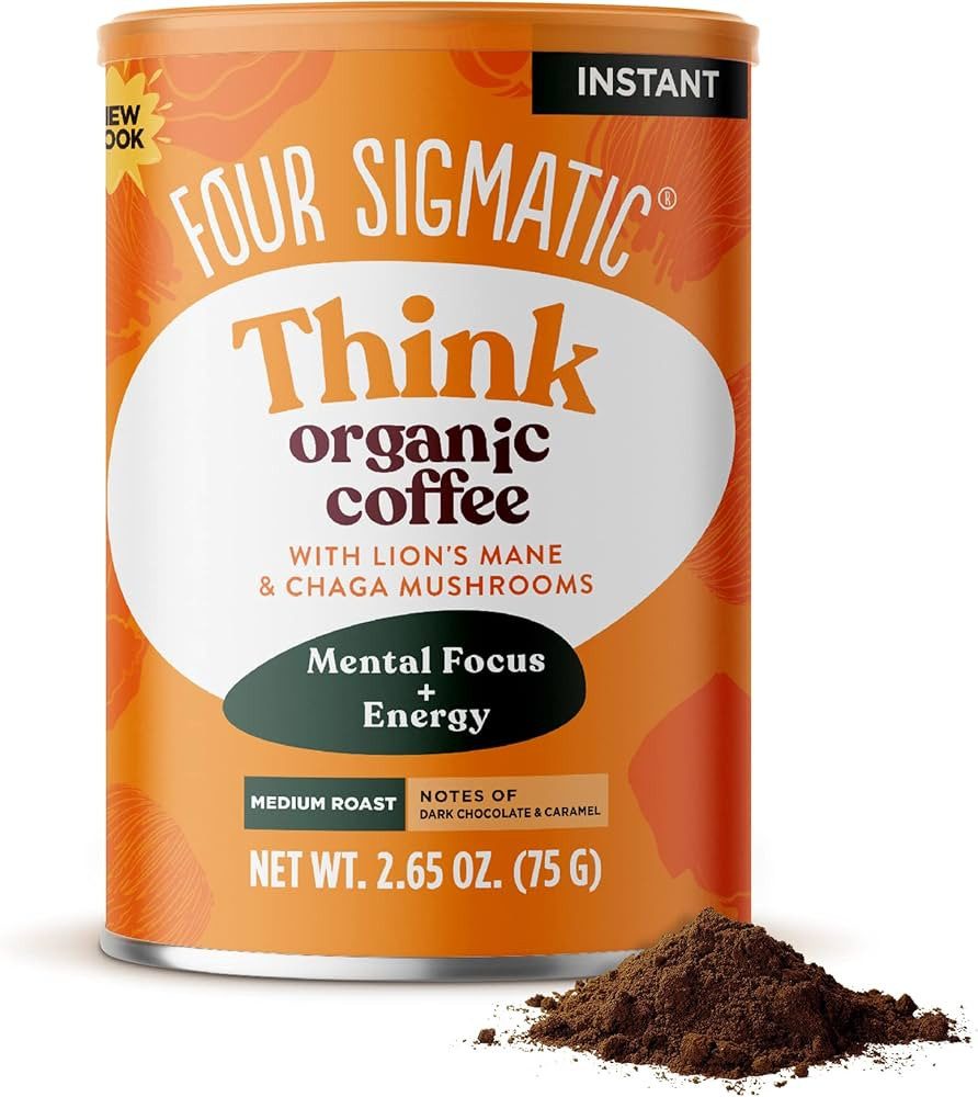 Four Sigmatic Organic Mushroom Coffee | Arabica Instant Coffee with Lion's Mane, Chaga and Rhodio... | Amazon (US)