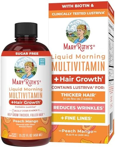 MARYRUTH'S Liquid Multivitamin+Hair Growth | Biotin 10000mcg | Lustriva Hair Growth Supplement | ... | Amazon (US)