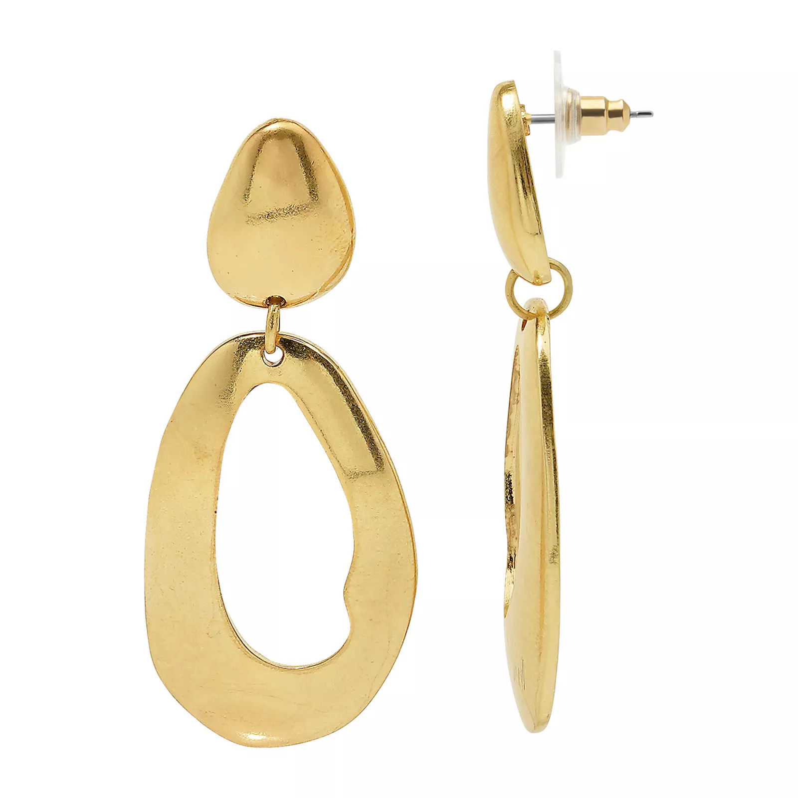Emberly Gold Tone Abstract Teardrop Earrings, Women's, Multi | Kohl's