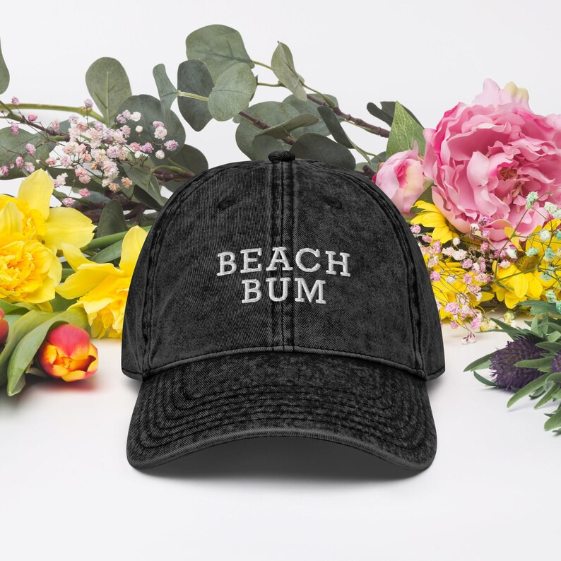 Beach Bum Dad Hat | Embroidered Hat | Denim Hat | Beach | Beach Hat | Baseball Cap | Custom Dad H... | Etsy (US)