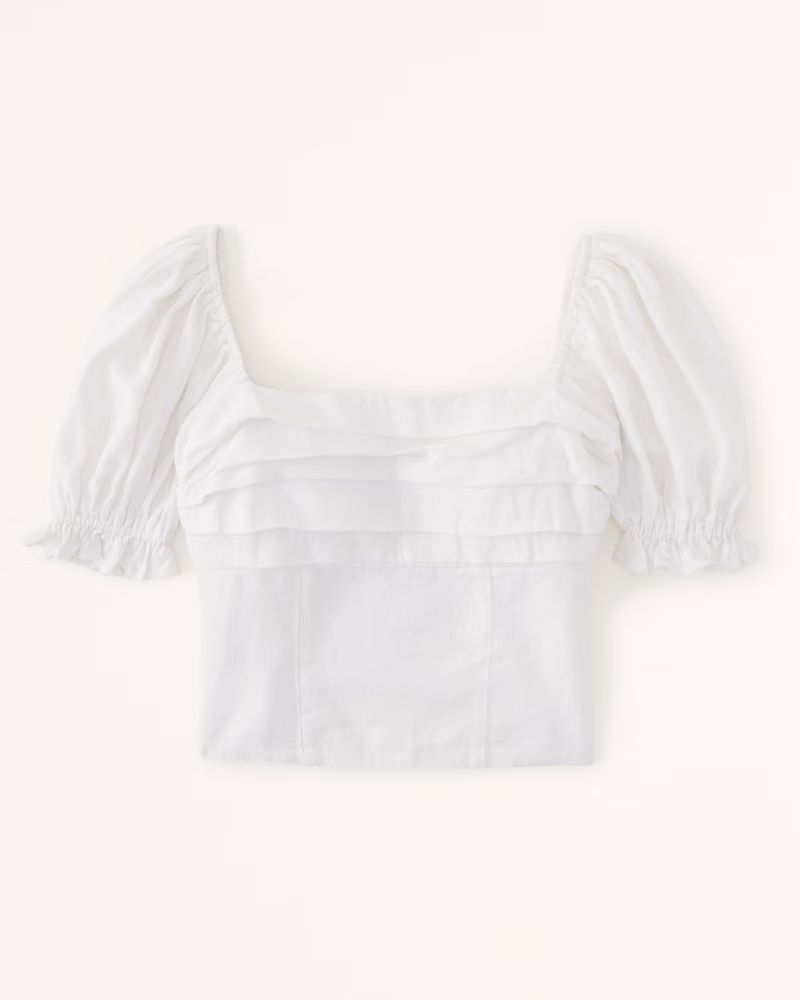 Pleated Squareneck Top | Abercrombie & Fitch (US)