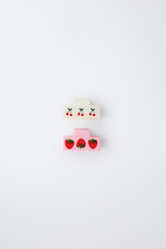 PACK OF TWO STRAWBERRY AND CHERRY CLIPS | Zara US