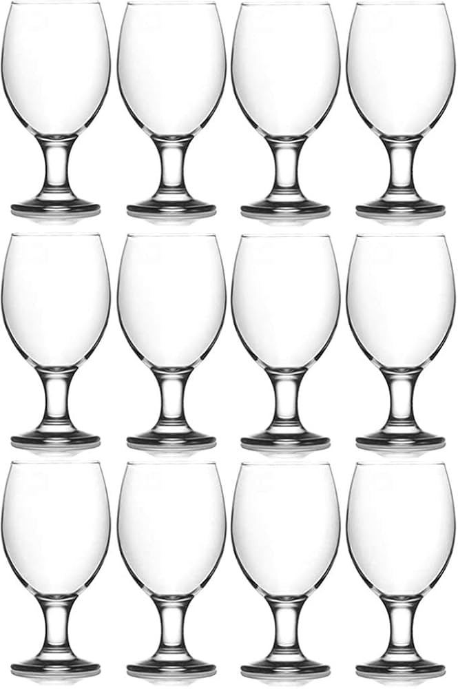 epure Cremona Collection 12 Piece Water Goblet Glass Set - Strong Stemmed Glasses For Drinking Wa... | Amazon (US)