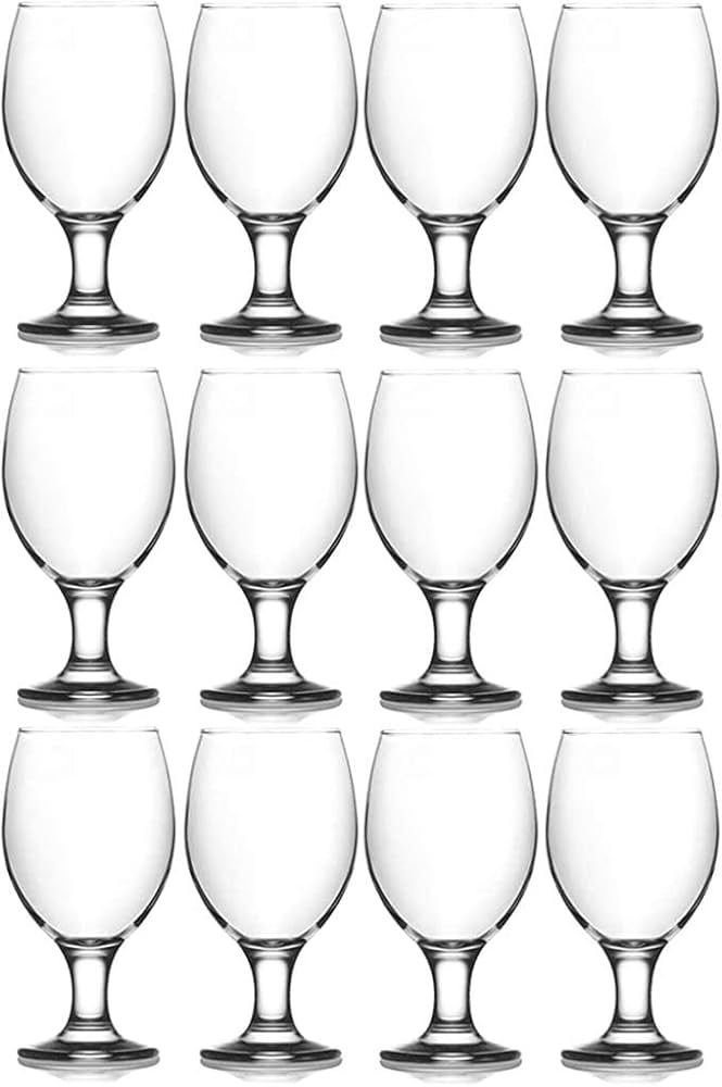 epure Cremona Collection 12 Piece Water Goblet Glass Set - Strong Stemmed Glasses For Drinking Wa... | Amazon (US)