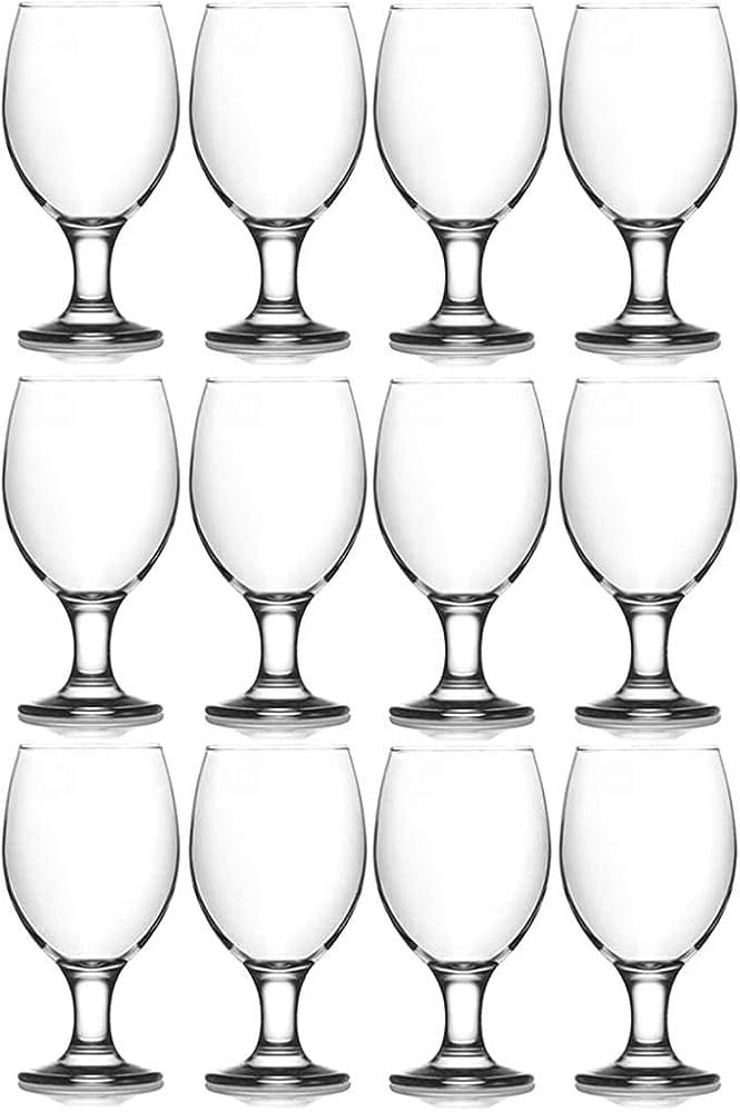 epure Cremona Collection 12 Piece Water Goblet Glass Set - Strong Stemmed Glasses For Drinking Wa... | Amazon (US)