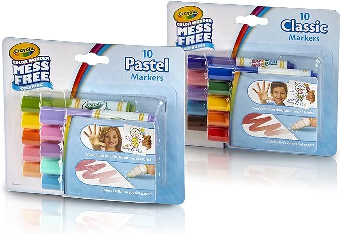 Crayola Color Wonder Markers, Mess Free Coloring, Classic & Pastel Colors (20 Count) (2 Pack ) | Amazon (US)