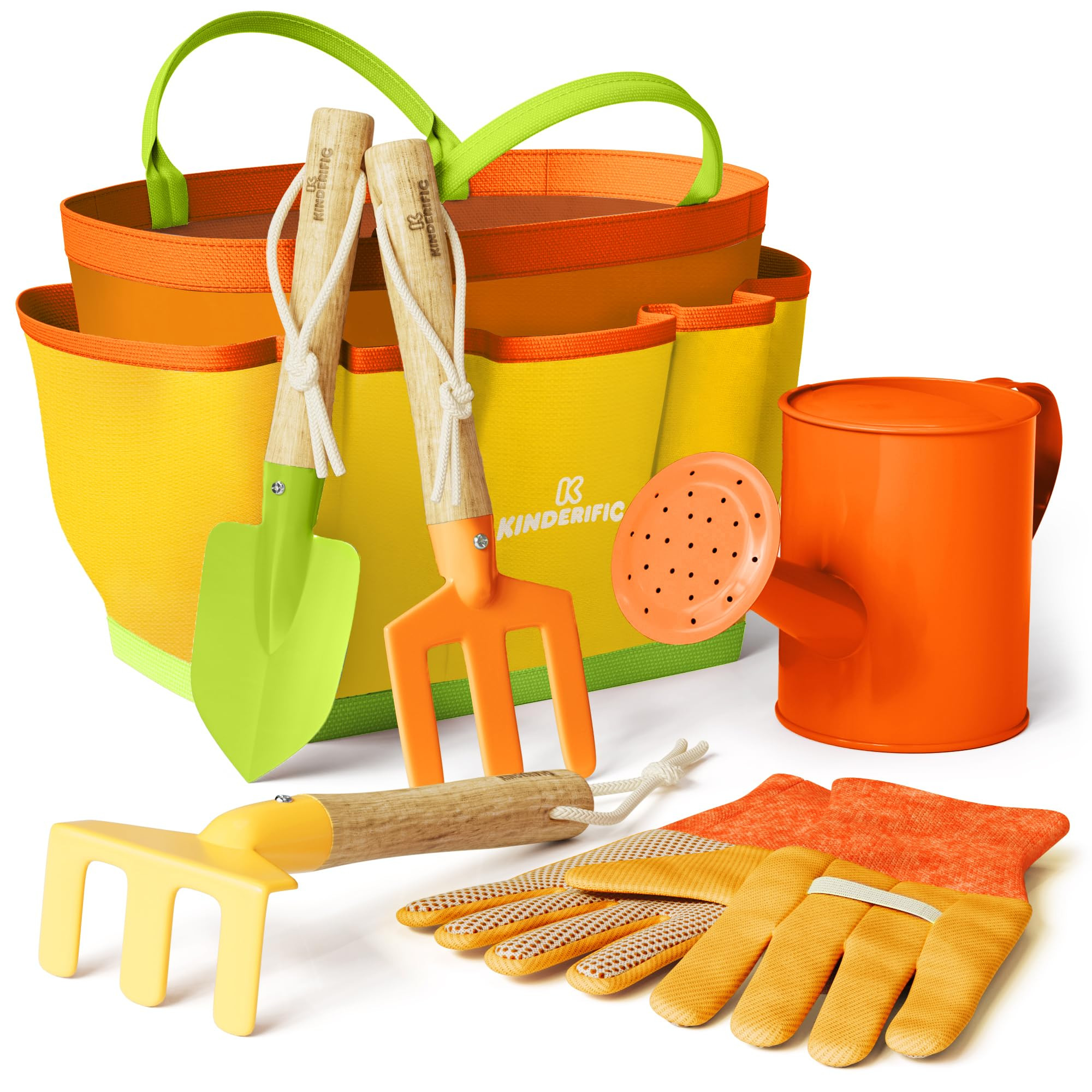 Gardening Set, Tool Kit, for Kids, STEM, Includes Tote Bag, Spade, Watering Can, Rake, Fork, Trow... | Amazon (US)