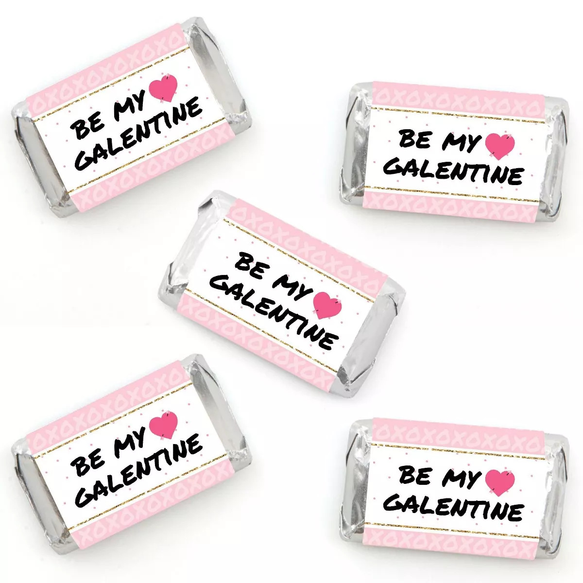 Big Dot of Happiness Be My Galentine - Mini Candy Bar Wrapper Stickers - Galentine’s and Valent... | Target