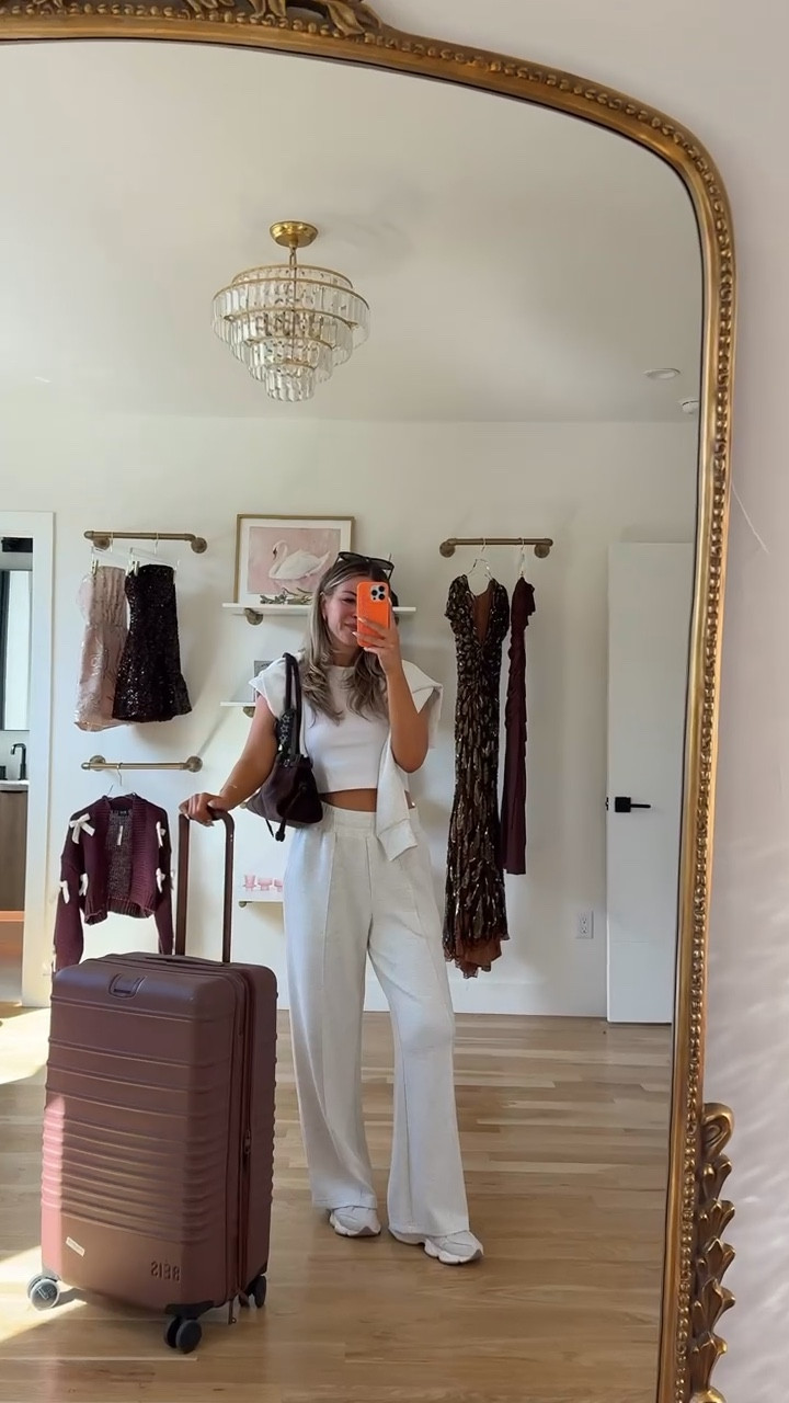 Travel outfit for my trip grey loungewear sweat pants set with gold zipper details 

Revolve code: tulip
Electric picks code: emerson20
Merit lip color: mayfair

xs in baby tee
Small sweater
Medium pant 

Travel look
Airport outfit
Grey sweats
Half zip
Cozy comfy set
Loungewear


#LTKTravel #LTKStyleTip #LTKSeasonal