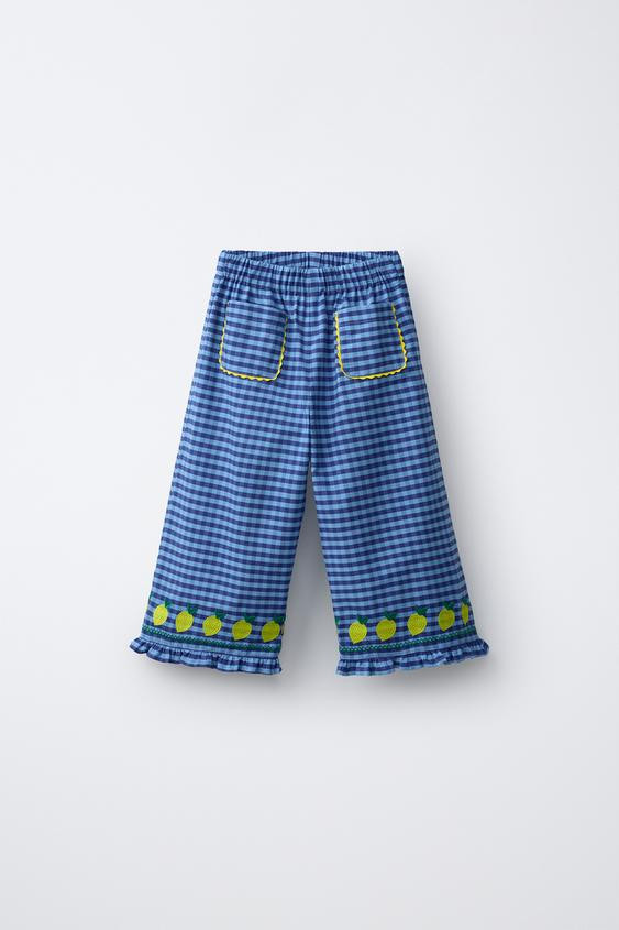 EMBROIDERED LEMON GINGHAM CULOTTES CASA LAWA X ZARA KIDS | Zara US